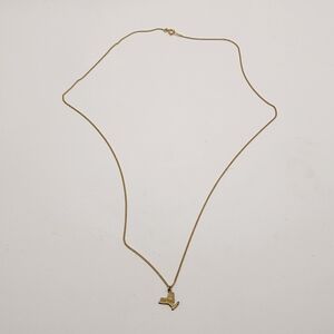 New York State Charm Necklace Gold Plated Y2K